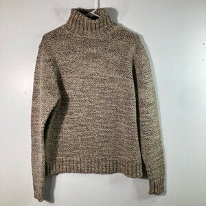 Pure & Simple Lambswool Blend Turtle Neck Sweater Marled Brown M